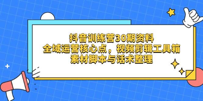 抖音训练营30期资料,全域运营核心点,视频剪辑工具箱 素材脚本与话术整理 -1 抖音训练营30期资料,全域运营核心点,视频剪辑工具箱 素材脚本与话术整理 -1