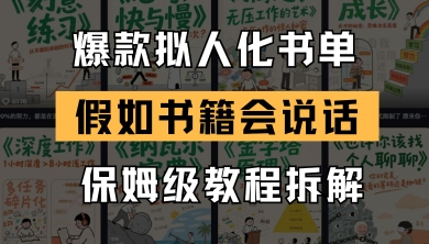 最新爆款拟人化书单玩法,假如书籍会说话,保姆级教程 -1 最新爆款拟人化书单玩法,假如书籍会说话,保姆级教程 -1