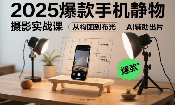 2025爆款手机静物摄影实战课,从构图到布光,不用贵设备,AI辅助出片 -1 2025爆款手机静物摄影实战课,从构图到布光,不用贵设备,AI辅助出片 -1