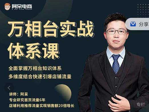 阿呆-万相台实战体系课，帮您全面掌握万相台知识体系-58电商