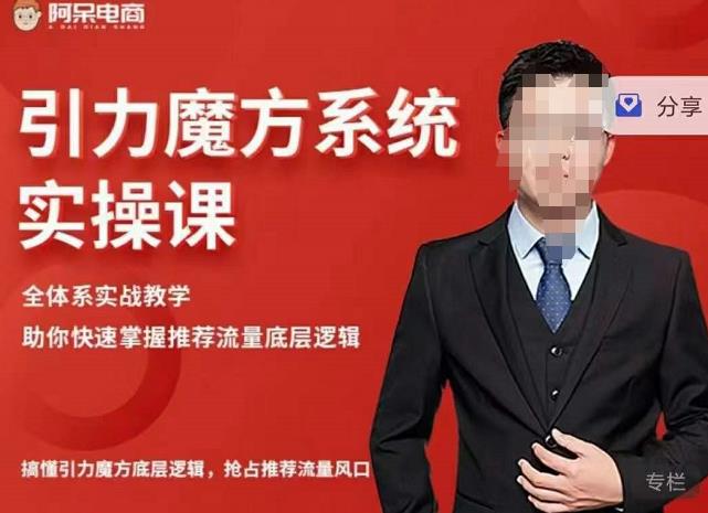 阿呆-引力魔方系统实操课，全体系实战教学，助你快速掌握推荐流量底层逻辑-58电商