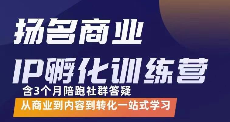 杨名商业IP孵化训练营，从商业到内容到转化一站式学 价值5980元-58电商