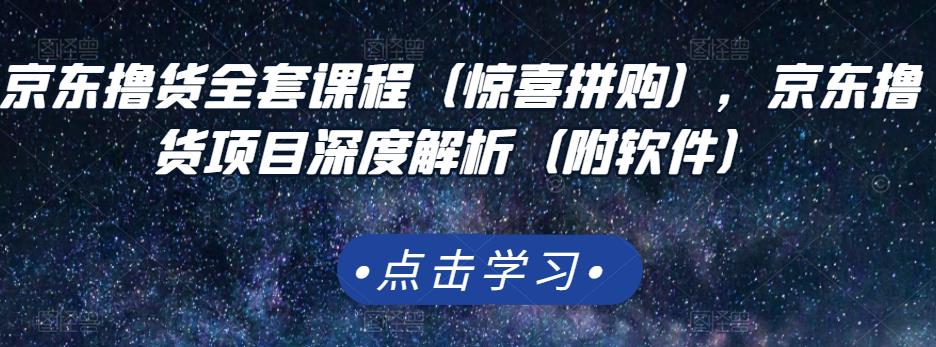 京东撸货全套课程（惊喜拼购），京东撸货项目深度解析（附软件）-58电商