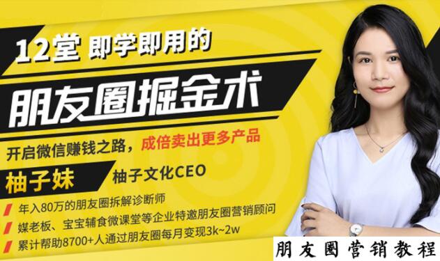 【营销必学】12堂学之即用的朋友圈掘金术：开启你的副业赚钱之路-58电商