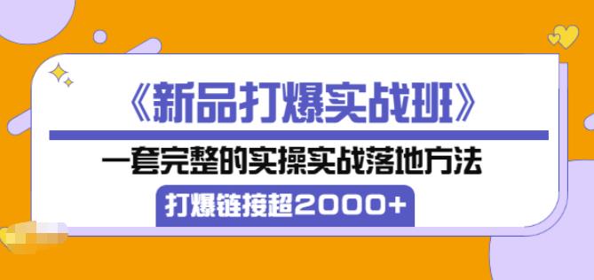 高客单价《新品打爆实战班》,一套完整的实操实战落地方法，打爆链接超2000+（28节课)-58电商
