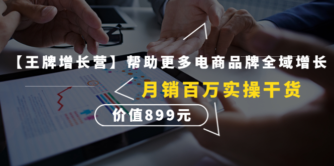 【王牌增长营】帮助更多电商品牌全域增长，月销百万实操干货，价值899元-58电商