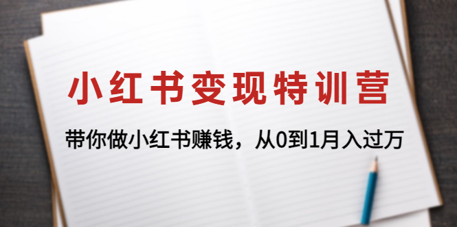 小红书变现特训营：带你做小红书赚钱，从0到1月入过万-58电商