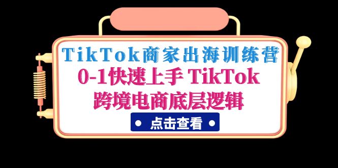TikTok商家出海训练营：0-1快速上手 TikTok跨境电商底层逻辑-58电商