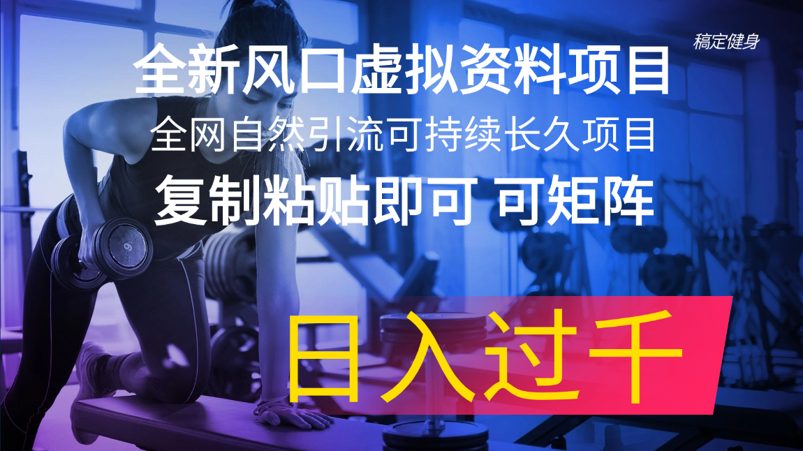 全新风口虚拟资料项目 全网自然引流可持续长久项目 复制粘贴即可可矩阵-58电商