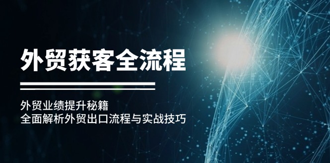 外贸获客全流程：外贸业绩提升秘籍：全面解析外贸出口流程与实战技巧-58电商