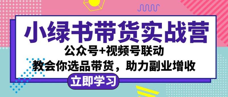 小绿书AI带货实战营：公众号+视频号联动，教会你选品带货，助力副业增收-58电商