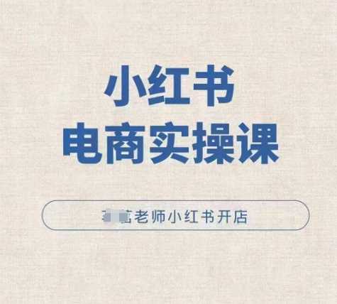 小红薯电商实操课，小红书开店实操必学课-58电商