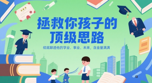 付费文章：拯救你孩子的顶级思路，彻底聊透他的学业、事业、未来，含金量满满-58电商