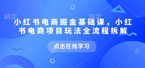 小红书电商掘金课，小红书电商项目玩法全流程拆解（更新5月）-58电商