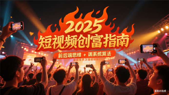 2025短视频创富指南，前后端思维 + 系统算法，教你月入过万变现路径-58电商