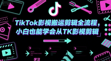 TikTok影视搬运剪辑全流程，小白也能学会从TK影视剪辑-58电商