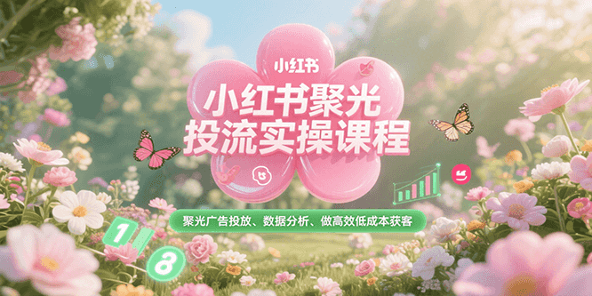 小红书聚光投流实操课程，聚光广告投放、数据分析、做高效低成本获客-58电商
