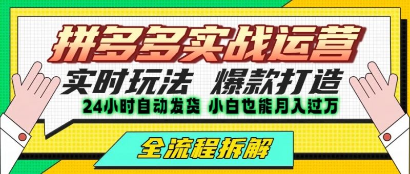 拼多多最新实战运营高投产：长久稳定项目，单店利润一天三位数-58电商