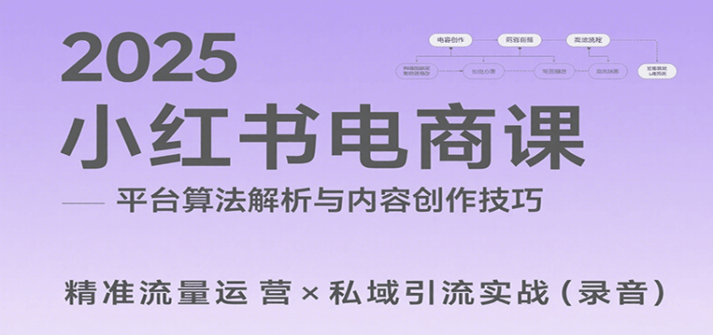 2025小红书电商课：解析算法，创作高转化内容，助力卖家获取流量实现变现（录音）-58电商