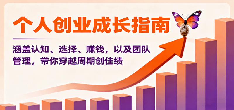 个人创业成长指南：涵盖认知、选择、赚钱，以及团队管理，带你穿越周期创佳绩-58电商