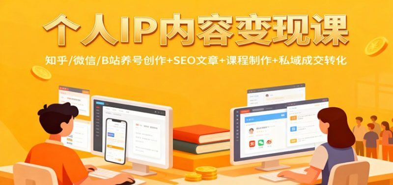 个人IP内容变现课：知乎/微信/B站养号创作+SEO文章+课程制作+私域成交转化 -1