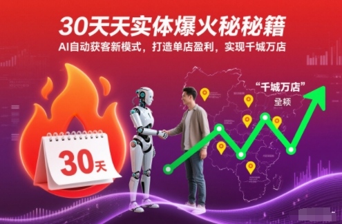 30天实体爆火秘籍，AI自动获客新模式，打造单店盈利，实现千城万店-58电商