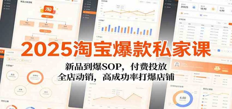 2025淘宝爆款私家课：新品到爆SOP，付费投放，全店动销，高成功率打爆店铺-58电商