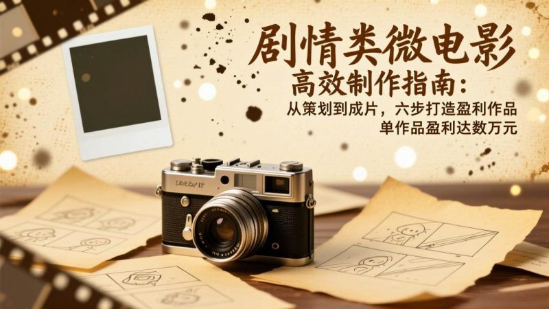 剧情类微电影高效制作指南：从策划到成片，六步打造盈利作品，单作品盈利达数万元-58电商