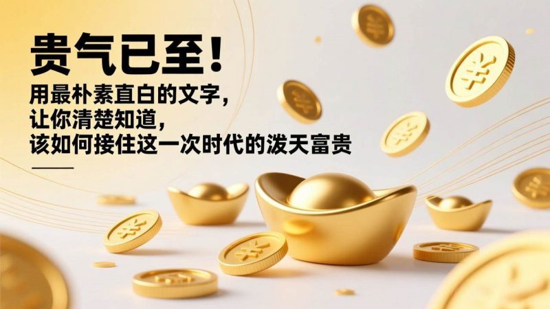 付费文章：贵气已至！用最朴素直白的文字，让你清楚知道，该如何接住这一次时代的泼天富贵-58电商