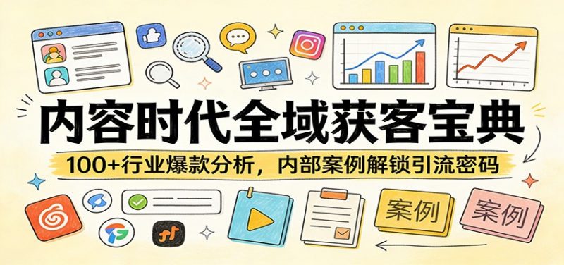 内容时代全域获客宝典：100+行业爆款分析，内部案例解锁引流密码-58电商