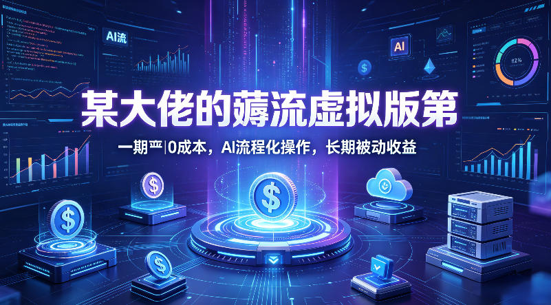 某大佬的薅流虚拟版第一期丨0成本，AI流程化操作，长期被动收益-58电商