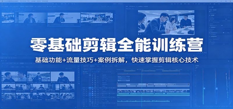 零基础剪辑全能训练营：基础功能+流量技巧+案例拆解，快速掌握剪辑核心技术-58电商