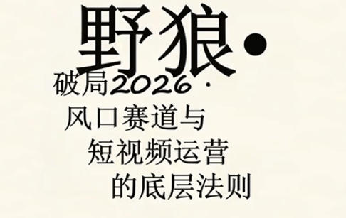 野狼团队·多平台实操运营课，覆盖AI口播、服装、好物、漫剪等热门玩法（更新4月）-58电商
