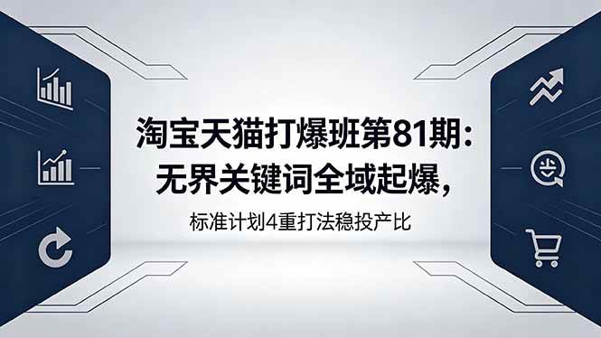 淘宝天猫打爆班第81期：无界关键词全域起爆，标准计划4重打法稳投产比-58电商