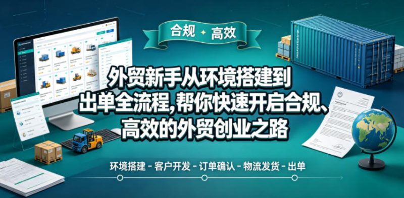 外贸新手从环境搭建到出单全流程，帮你快速开启合规、高效的外贸创业之路-58电商