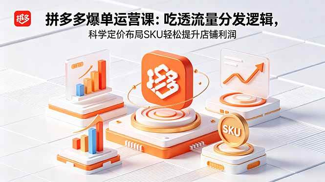 拼多多爆单运营实战课：吃透流量分发逻辑，科学定价布局SKU轻松提升店铺利润-58电商