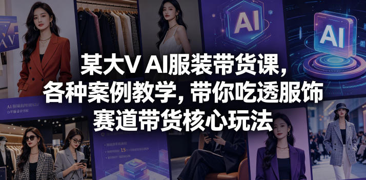 AI服装带货课程 | 大V亲授服饰赛道爆款案例，吃透高转化核心玩法