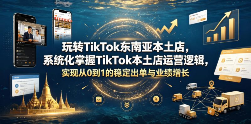 玩转TikTok东南亚本土店，系统化掌握TikTok本土店运营逻辑，实现从0到1的稳定出单与业绩增长-58电商