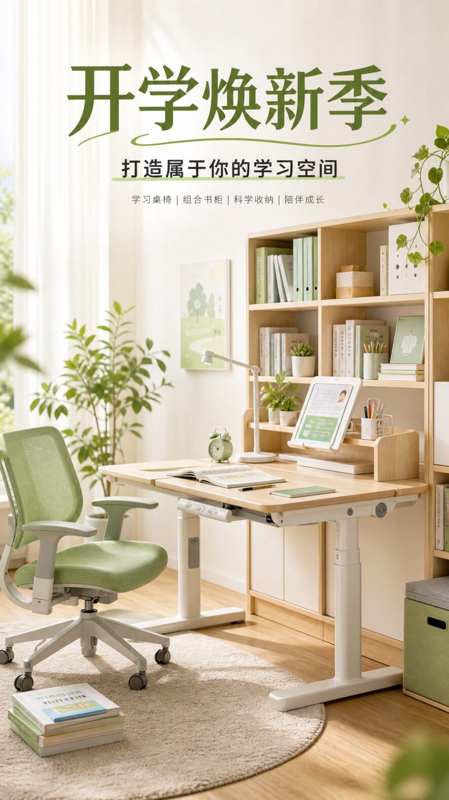 创作一张学习用品行业用于开学…