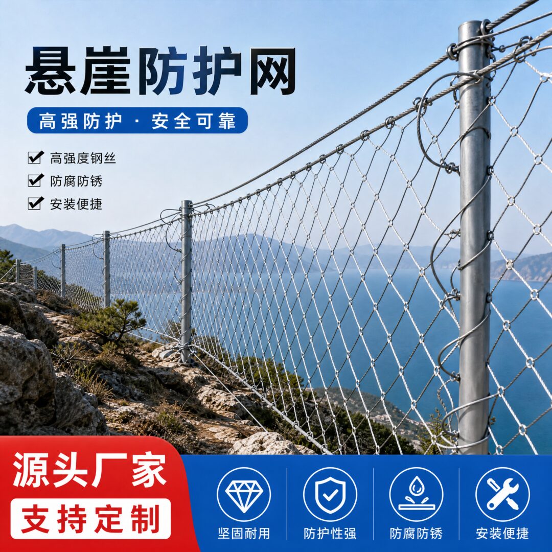 悬崖边的护栏网