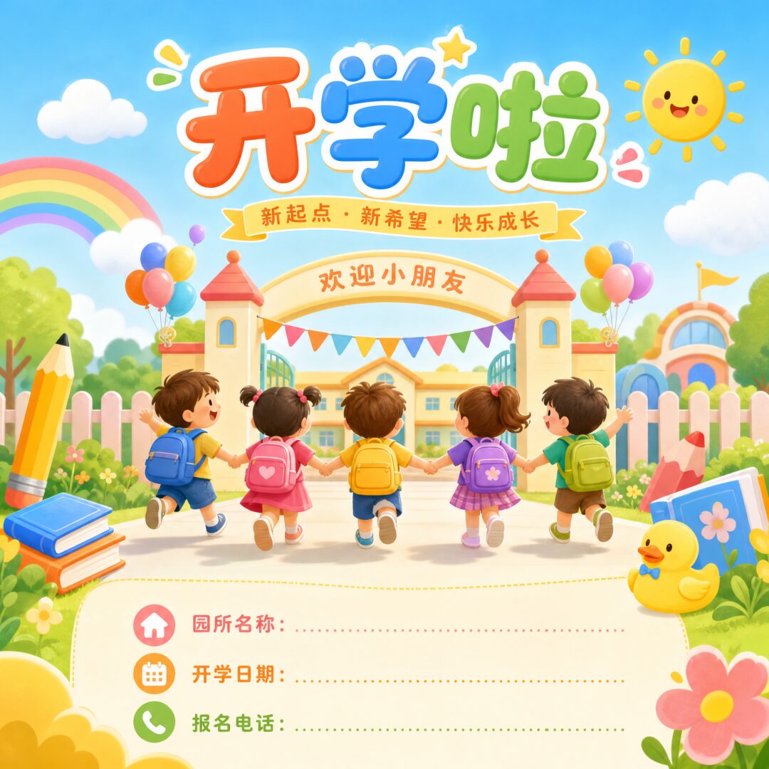 幼儿园开学海报