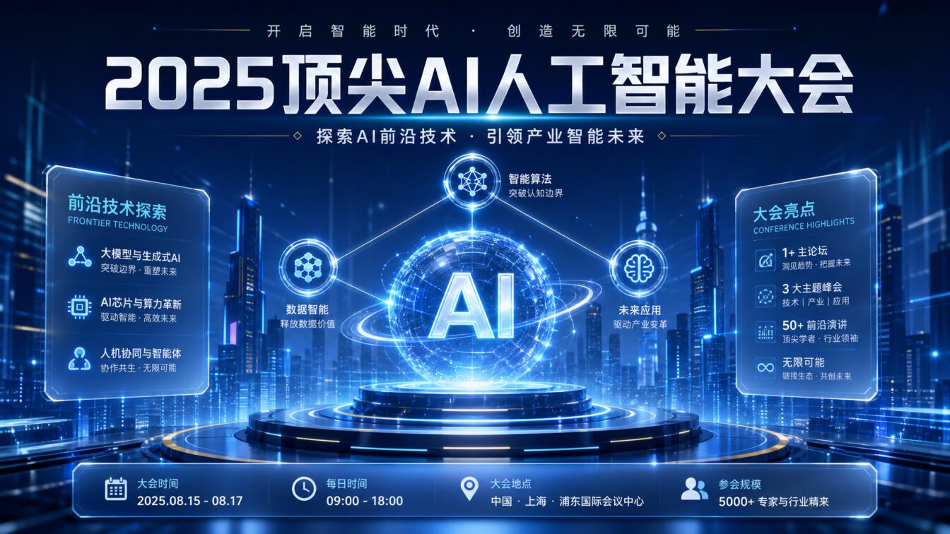 ai人工智能大会海报，顶尖的峰…