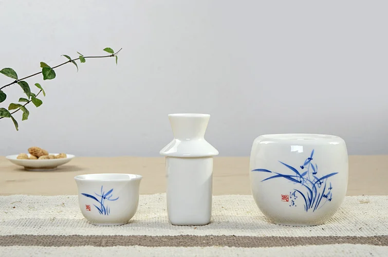 中式白酒酒具温酒器黄酒酒壶陶瓷烫酒壶套装二两温酒器100毫升