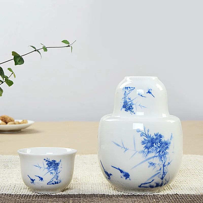 中式白酒酒具温酒器黄酒酒壶陶瓷烫酒壶套装二两温酒器100毫升