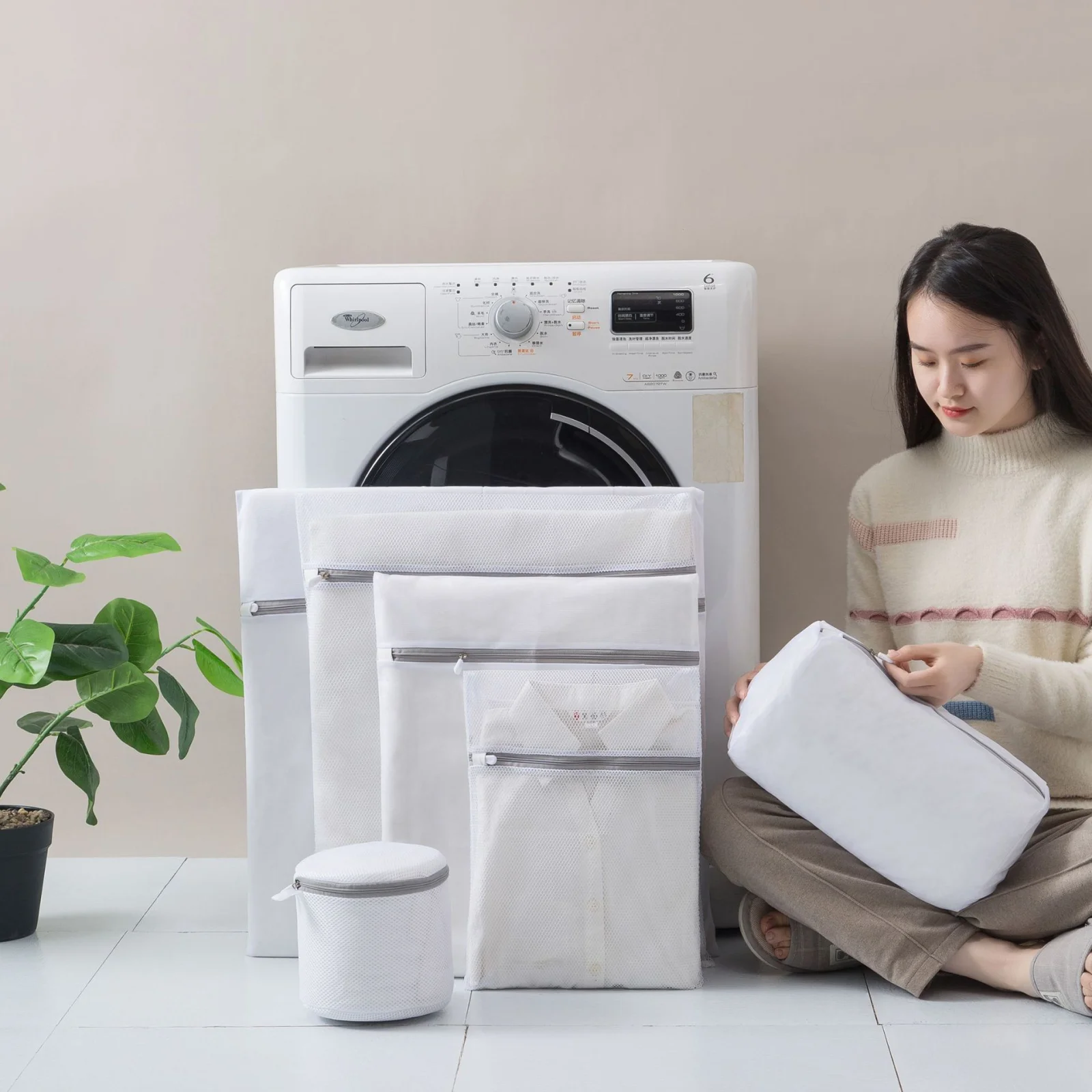 灰色70克细网加厚护洗袋洗衣机专用防变形网袋家用网兜洗衣袋批发-58电商