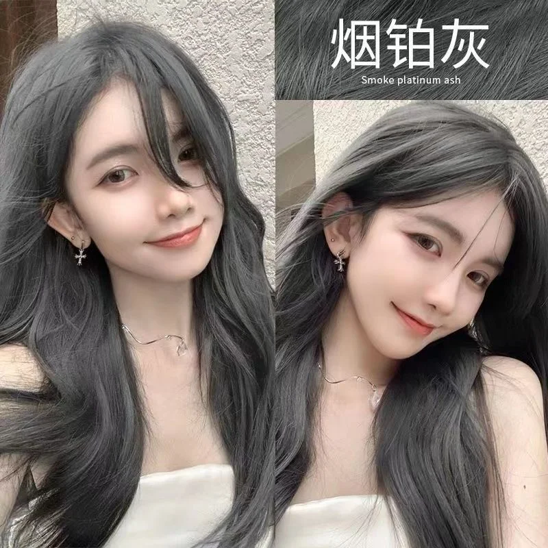 烟铂灰色粉棕色染发剂树莓红自己在家染发天然植物纯膏女无刺激男-58电商